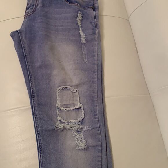Bee & Ceci L.A. Distressed Patchwork Jeans Size 11( junior) - Picture 9 of 13